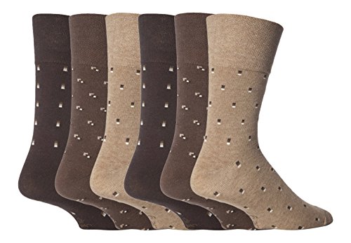 Gentle Grip 6 x Herren Socken, Einfarbig Braun RJ20-39-45 von Sock Snob