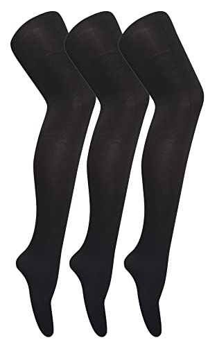 Sock Snob 3er Pack Damen Strumpfhose 80 Den Farbig Strumpfhose Blickdicht Matt (L, Schwarz) von Sock Snob