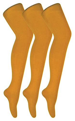 Sock Snob 3er Pack Damen Strumpfhose 80 Den Farbig Strumpfhose Blickdicht Matt (L, Senf) von Sock Snob