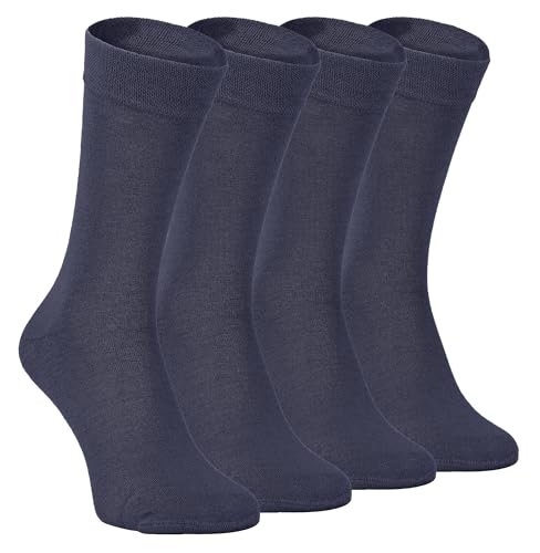 Sock Snob - 4er Pack Herren und Damen Atmungsaktiv Bio Uni Bambus Socken (39-45 EU, Grau) von Sock Snob
