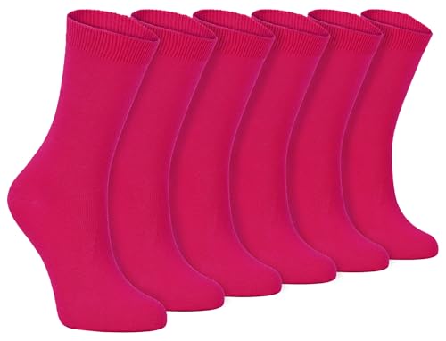 Sock Snob - 6er pack damen dünn elegant bunt farbig baumwolle socken 37-42 eur (37-42 eu, PL30 Deep Fuchsia) von Sock Snob