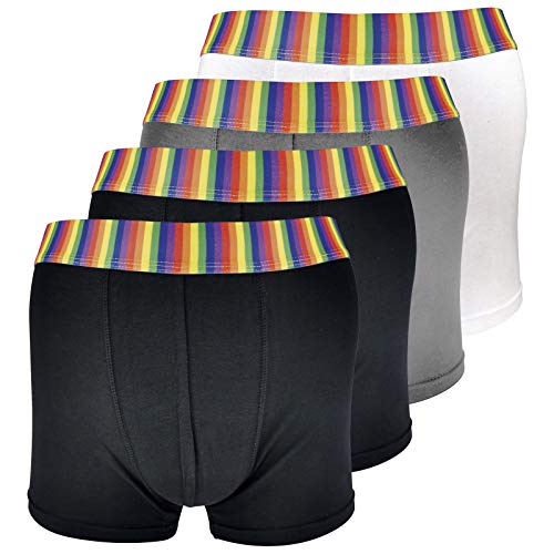 sock snob 4er Pack Herren Baumwolle Regenbogen Boxershorts Trunks Unterwäsche (Regenbogen, M) von Sock Snob