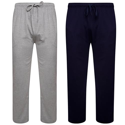 Sock Stack Herren-Pyjamahose, Pyjamahose für Herren, 100 % Baumwolle, 2 Stück, Marineblau/Grau, M von Sock Stack