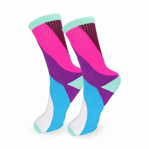 Bunte Socken Tennissocken mit Muster Lange Socken für Damen & Herren Freizeitsocken gesticktes Logo (DE/NL/SE/PL, Numerisch, 41, 46, Regular, Regular, Racing) von SockIT Socks