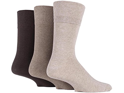 3 Paar Herrensocken mit sanftem Griff, unelastisch, Gr. 39–45, Braun von SockShop