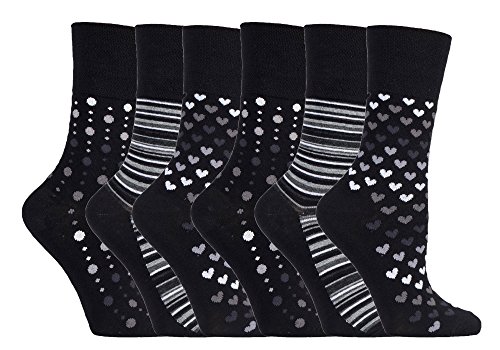 6 Paar weiche Bambus-Socken mit lockerer Oberseite, nicht bindend, elastisch, Größe 37–42 Gr. One size, Rm32 von SockShop
