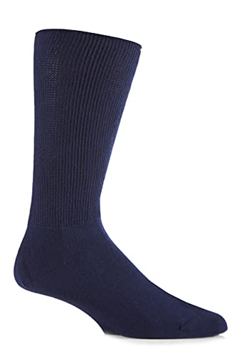 Damen 1 Paar IOMI Footnurse Ödeme Extra Wide Socken aus Baumwolle Navy 4-7 von SockShop