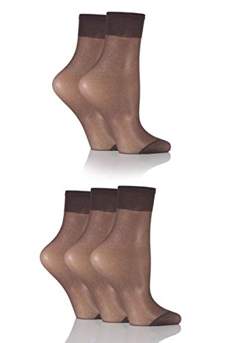 SockShop Damen 5 Paar 15 Denier Ankle Highs Fast Schwarz 37-42 von SockShop