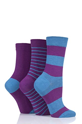 SockShop Damen Bambussocken mit Komfortbündchen Packung mit 3 Nachtschatten 37-42 von SockShop