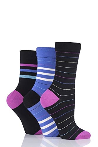 SockShop Damen Bambussocken mit Komfortbündchen Packung mit 3 Neonlichter36-41 von SockShop