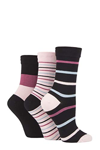 SockShop Damen Bambussocken mit Komfortbündchen Packung mit 3 Staubstreifen 37-42 von SockShop