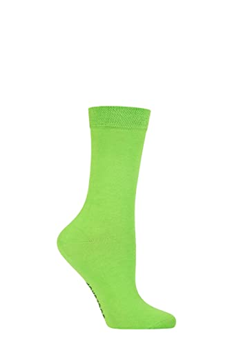 SockShop Damen Farbexplosion Bambus Socken mit glatter Zehennaht Packung mit 1 Grüne Zwiebeln 36-40 von SockShop