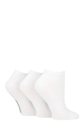 SockShop Damen Gestreift, Einfach und Mesh Bambus Trainer Socken Packung 3 (DE/NL/SE/PL, Numerisch, 37, 41, Regular, Regular, Weiß Schmucklos) von SockShop