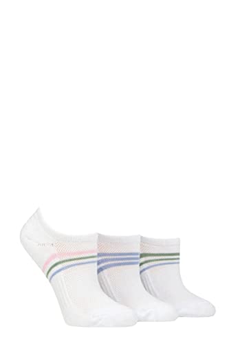 SockShop Damen Halb Gepolstert Bambus Keine Show Socken Packung 3 Weiß Streifen 37-42 SockShop Damen Halb Gepolstert Bambus Keine Show Socken Packung 3 Weiß Streifen 37-42 von SockShop