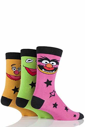 SOCKSHOP Damen Muppets Baumwolle Socken 3 Paar Packung Sortiert 37-42 von SOCKSHOP