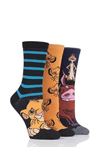 SockShop Damen The Lion King Baumwollsocken Packung mit 3 Gemischt 37-42 SockShop Damen The Lion King Baumwollsocken Packung mit 3 Gemischt 37-42 von SockShop