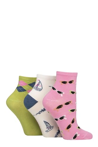 SockShop Damen Unifarben und gemustert Bambus Knöchelsocken Packung 3 Gemusterter Meerblick 37-42 SockShop Damen Unifarben und gemustert Bambus Knöchelsocken Packung 3 Gemusterter Meerblick 37-42 von SockShop