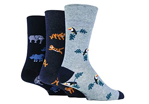 SockShop Gentle Grip Herren Fun Feet Socken Packung 3 Frei geboren 39-45 von SockShop