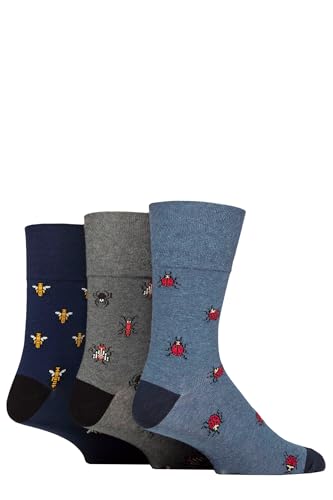 SockShop Gentle Grip Herren Fun Feet Socken Packung 3 Käfer 39-45 von SockShop