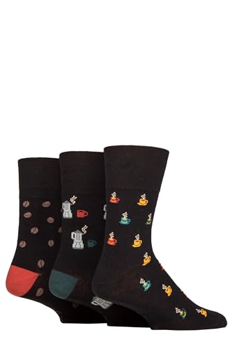 SockShop Gentle Grip Herren Fun Feet Socken Packung 3 Kaffee 39-45 von SockShop