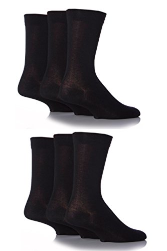 SockShop Herren 6 Paar Komfortmanschette Bambus Socken - Schwarz 39-45 Herren von SockShop
