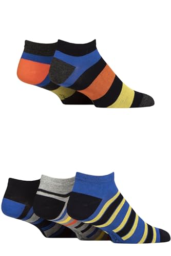 SockShop Herren Bambus Gestreift Trainer Socken Packung mit 5 Marine Hell 39-45 von SockShop