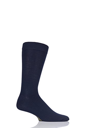 SockShop Herren Colour Burst Schmucklos Bambus Socken mit glatten Zehennähten Packung 1 In der Marine 40-46 von SockShop