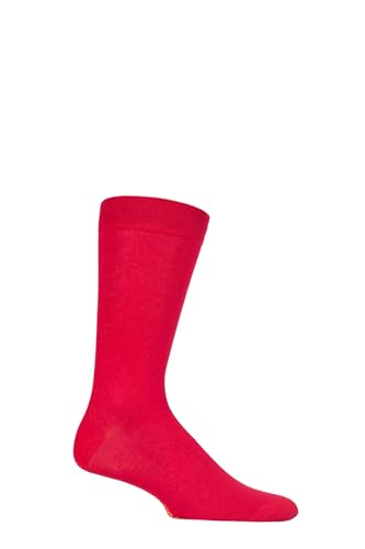 SockShop Herren Colour Burst Schmucklos Bambus Socken mit glatten Zehennähten Packung 1 Röter als Rot 40-46 von SockShop