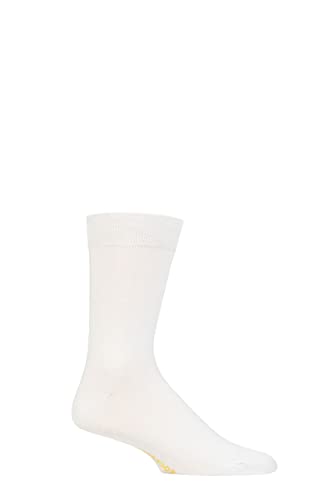 SockShop Herren Colour Burst Schmucklos Bambus Socken mit glatten Zehennähten Packung 1 Weiße Hochzeit 40-46 von SockShop