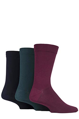 SockShop Herren Comfort Cuff Bambus Gestreifte und Einfarbige Socken Packung Mit 3 (Könige, 39-45) von SockShop