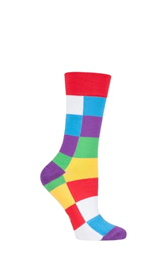 SockShop Herren Damen und Kinder Freundschaft Freitag mit Elmer Patchwork Bambussocken Packung mit 1 Mehrfarbig 41-46 Herren von SockShop