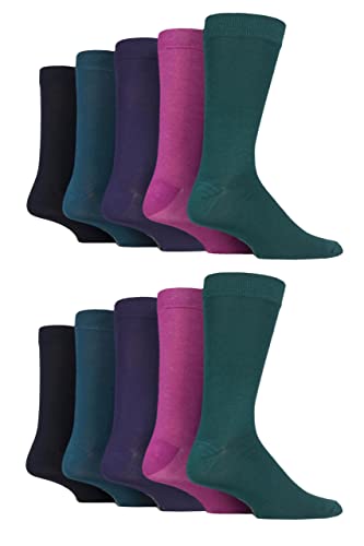 SockShop Herren Einfach, Gestreift und gemustert Bambus Socken Packung 10 Juwel Einfach 40-45 von SockShop