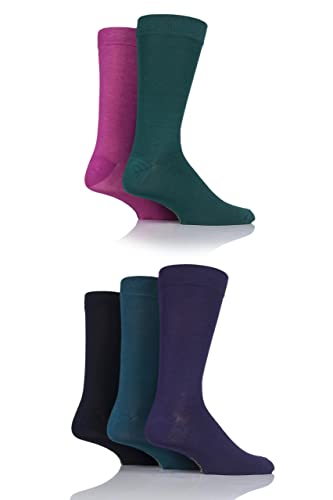 SockShop Herren Gemusterte Hell Bunt Natürliche Bambussocken Größe 40-45 Multipack von 5 (DE/NL/SE/PL, Numerisch, 40, 45, Regular, Regular, Juwel) von SockShop