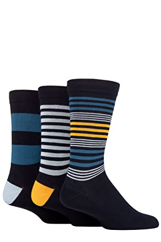 SockShop Herren Halbes Kissen Sanft Bambus Socken Packung 3 Kosmisch Blau 41-46 von SockShop