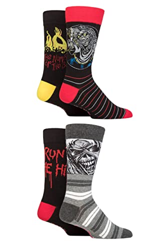 SockShop Herren Iron Maiden Exklusiv Geschenkbox Rockmusik and Schwermetall Baumwollsocken Packung mit 4 Number of the Beast 39-45 von SockShop