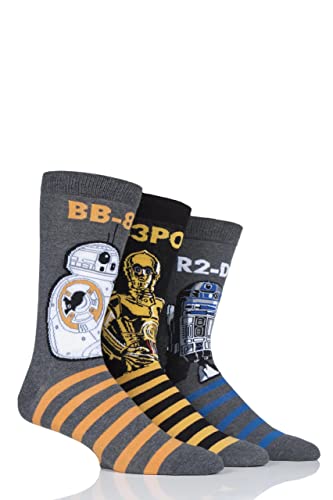 SOCKSHOP Herren Star Wars R2-D2, C-3PO und BB-8 Droids Baumwolle Socken 3 Paar Packung Sortiert 46-48 SOCKSHOP Herren Star Wars R2-D2, C-3PO und BB-8 Droids Baumwolle Socken 3 Paar Packung Sortiert 46-48 von SOCKSHOP