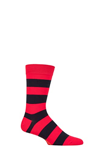 SockShop Herren und Damen Gestreift Colour Burst Bambus Socken mit glatten Zehennähten Packung 1 Rot Rechte Hand 46-48 SockShop Herren und Damen Gestreift Colour Burst Bambus Socken mit glatten Zehennähten Packung 1 Rot Rechte Hand 46-48 von SockShop