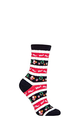 SockShop Lazy Panda Bambus Weihnachtssocken (Packung 1) (Marine Ho Ho Ho, 36-42) von SockShop