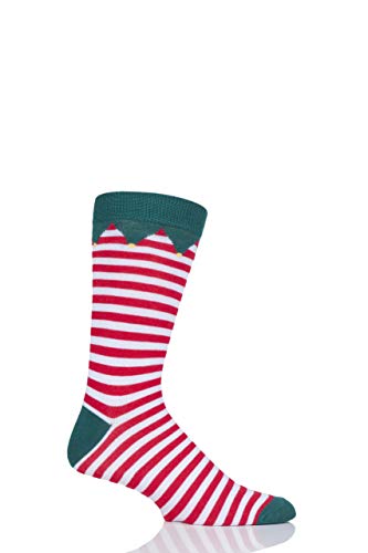 SockShop Lazy Panda Bambus Weihnachtssocken Packung 1, Elf gestreift (36-42) von SockShop