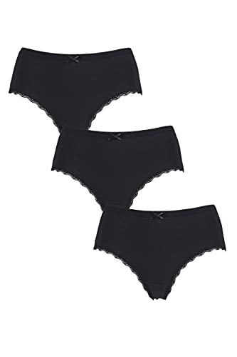 SockShop Lazy Panda Damen Bambus Niedrig Steigen Shorties Packung mit 3 Schwarz 44 Damen von SockShop