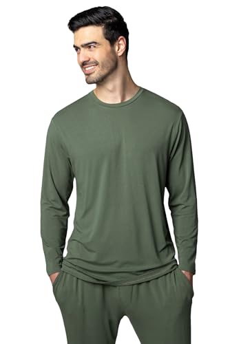 SockShop Lazy Panda Herren Loungewear-Auswahl aus Bambus Packung mit 1 Olivgrün Langärmliges top L von SockShop