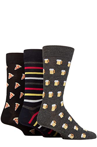 SockShop Lazy Panda Herren Neuheit Socken aus Bambus Packung 3 Bier & Pizza 40-45 von SockShop