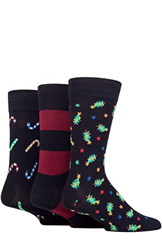 SockShop Lazy Panda Herren Weihnachten Bambussocken Packung 3 Bäume/Zuckerstangen 40-45 von SockShop