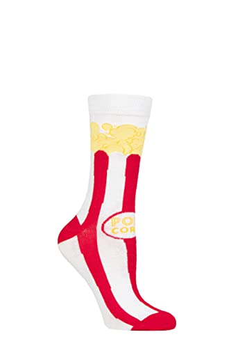 SockShop Lazy Panda Herren und Damen Bambus Spaß und Neuheit Socken Packung 1 Popcorn 37-42 von SockShop