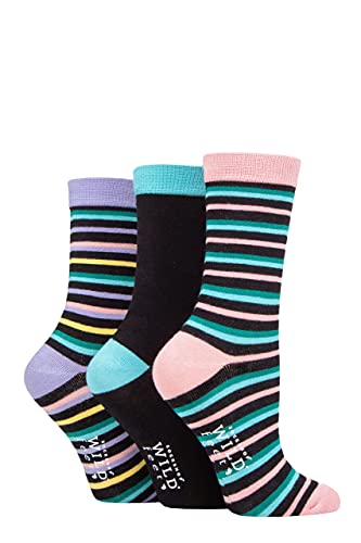 SockShop Wildfeet Damen Bambus Geschenkbox Packung 3 Streifen 37-42 von SockShop