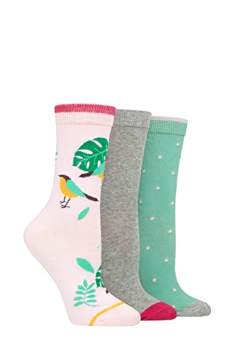 SockShop Wildfeet Damen Baumwolle Neuheit Gemustert Socken Packung 3 Tropic 37-42 von SockShop