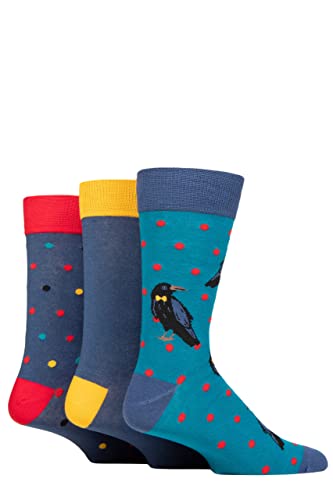 SockShop Wildfeet Herren Neuheit Gemustert Baumwolle Socken Packung 3 Rabe 40-46 von SockShop