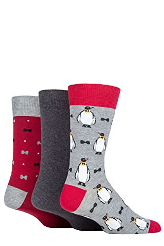 SockShop Wildfeet Herren Weihnachten Geschenk verpackte Socken Packung 3 Pinguin 40-46 von SockShop