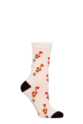 SockShop Wildfeet Weihnachtsgeschenkbox - Weihnachts Themen Neuheit Weicher, atmungsaktiver Bambus Socken in festlichen Designs, Geschenkidee oder Weihnachtsstrumpffüller 1 Paar Nussknacker 37-42 von SockShop