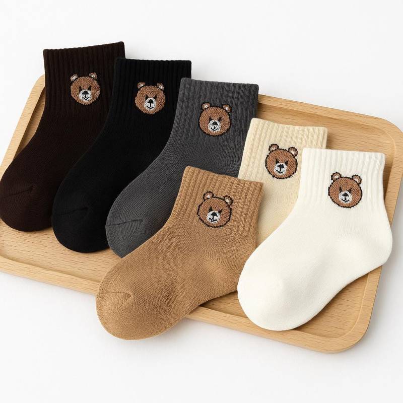 Bärchen Socken - Teddy Socken, Kindersocken in Vielen Verschiedenen Farben Mit Eingefärbtem Motiv, Babysocken Bärchen Socken - Teddy Socken, Kindersocken in Vielen Verschiedenen Farben Mit Eingefärbtem Motiv, Babysocken von SockSpotDE